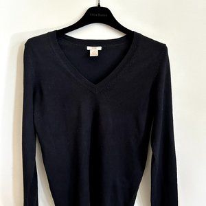 Joe Fresh Black V-Neck Sweater (Small)